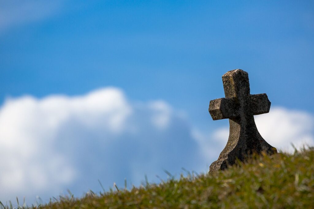grave, sky, cross, old, stone, nature, christian, christianity, religion, tomb, cemetery, graveyard